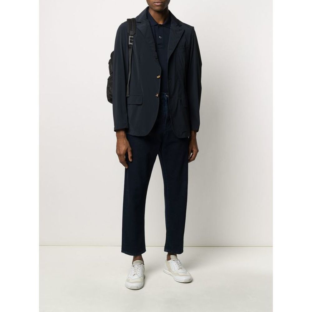 KIRED Mens Navy Single Breasted, Classic Fit Stretch Blazer 50
